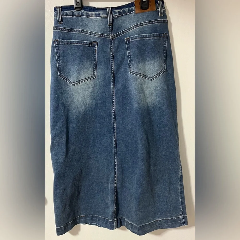 Frye Blue Denim Maxi Skirt - Picture 2 of 5